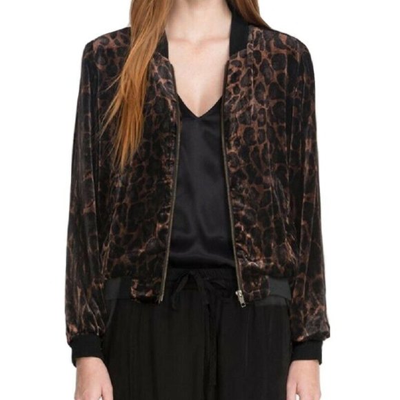 Johnny Was Zwazo Leopard Velvet Bomber Jacket - J42120-O